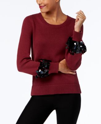 Michael Kors - Cotton Sequin-Cuff Sweater