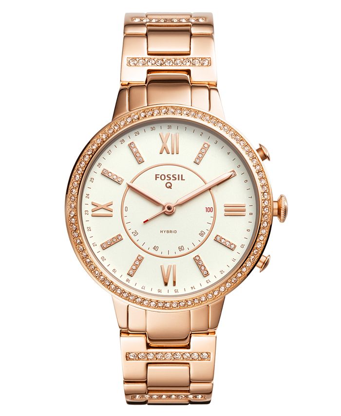 Fossil Women's Tech Virginia Rose GoldTone Stainless Steel Bracelet