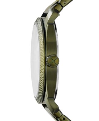 Fossil Men's Machine Olive Green Stainless Steel Bracelet Watch 42mm