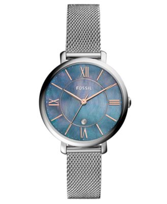 Fossil - Women's Jacqueline Stainless Steel Mesh Bracelet Watch 36mm