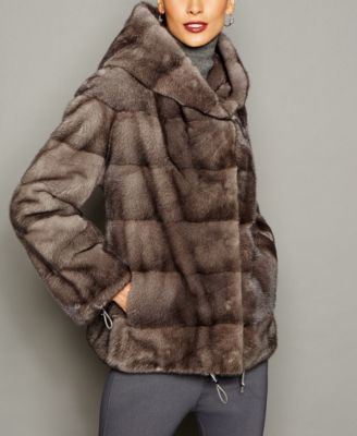 mink hooded jacket