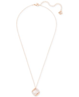 Swarovski - Rose Gold-Tone Large Stone & Pav&eacute; Pendant Necklace