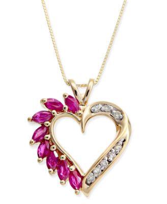 macy's ruby heart necklace