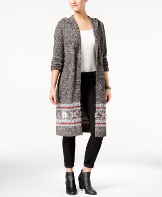 petite hooded cardigan