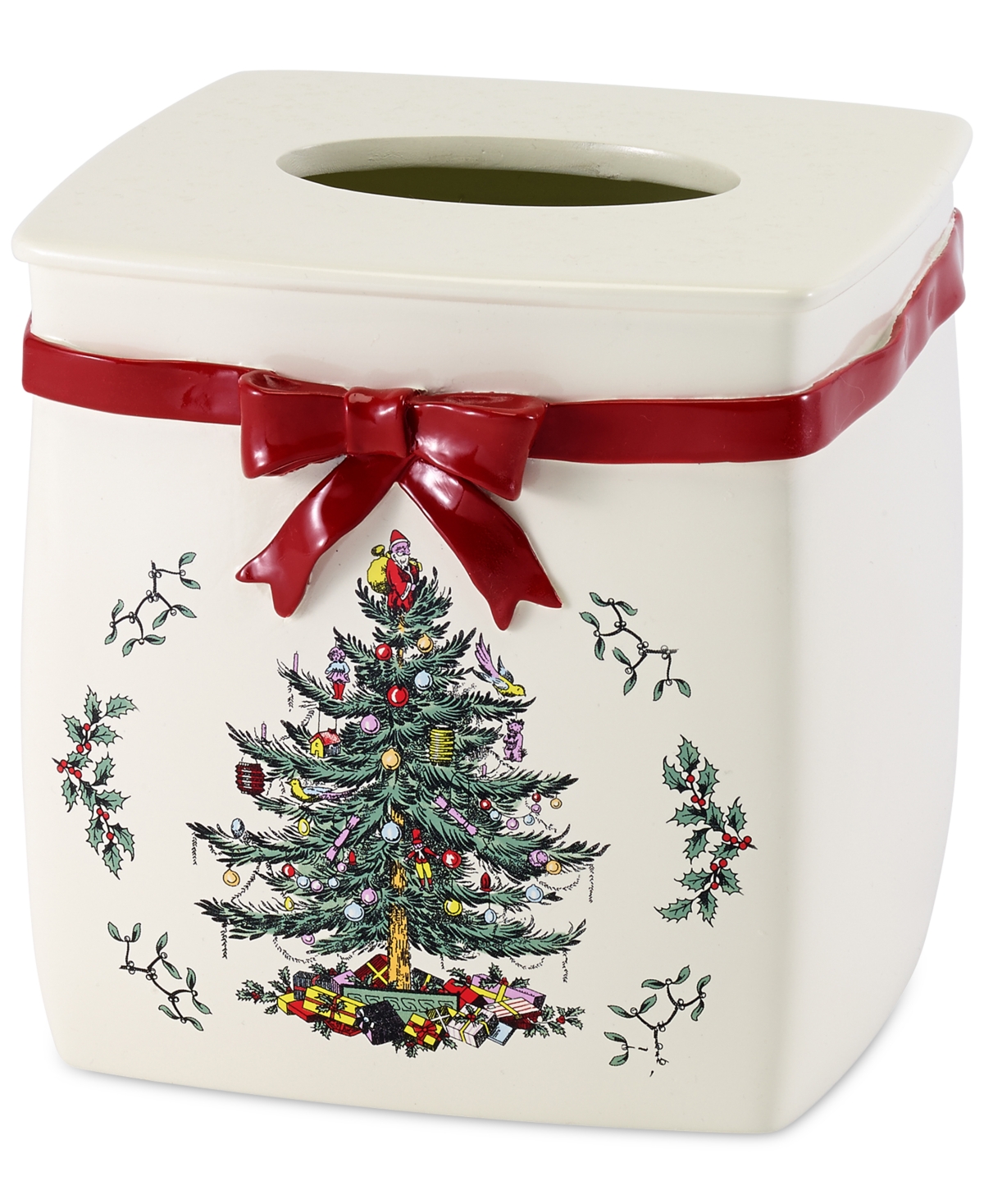 Spode Christmas Tree Tissue Box Cover In White