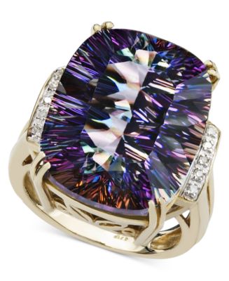 Macy&#39;s Mystic Topaz (11 ct. t.w.) and Diamond Accent Ring in 14k Gold & Reviews - Rings ...