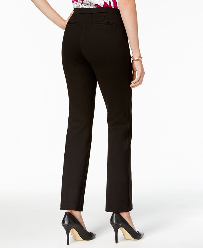 Alfani Ponte-Knit Zip-Pocket Pants, Created for Macy's - Macy's