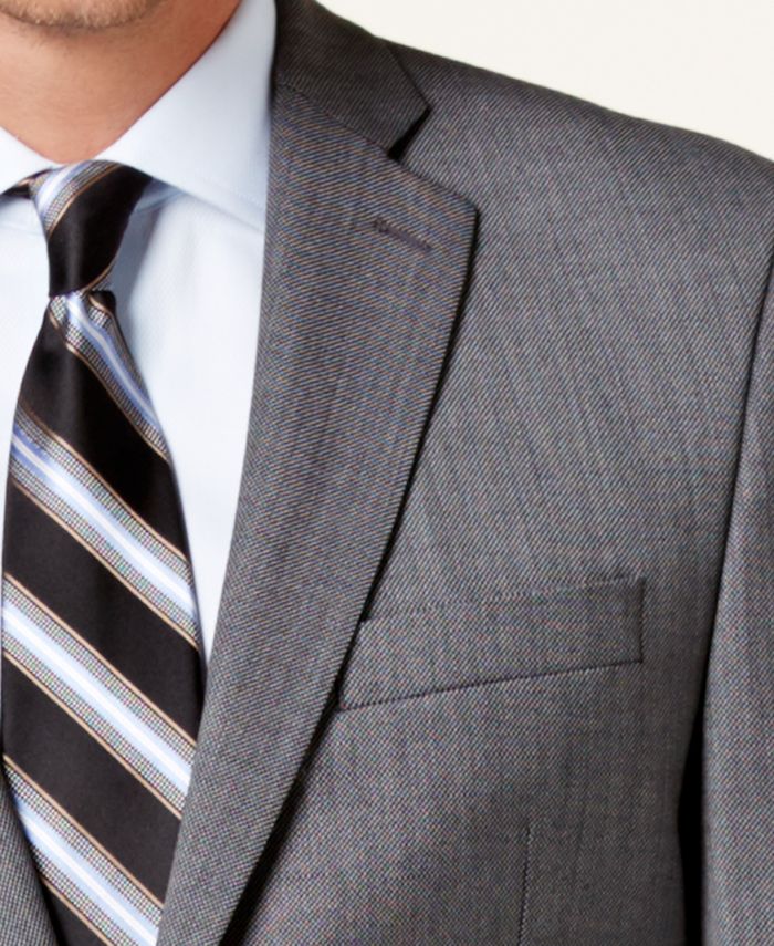 Michael Kors Men's Classic-Fit Silver/Gray Birdseye Suit & Reviews ...