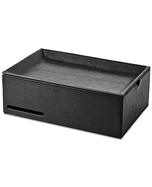 Fossil Men S Large Leather Watch Box Reviews All Accessories