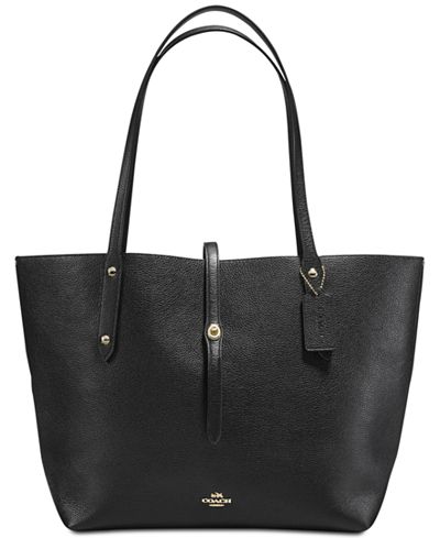 COACH Market Tote in Polished Pebble Leather - Handbags & Accessories - Macy&#39;s