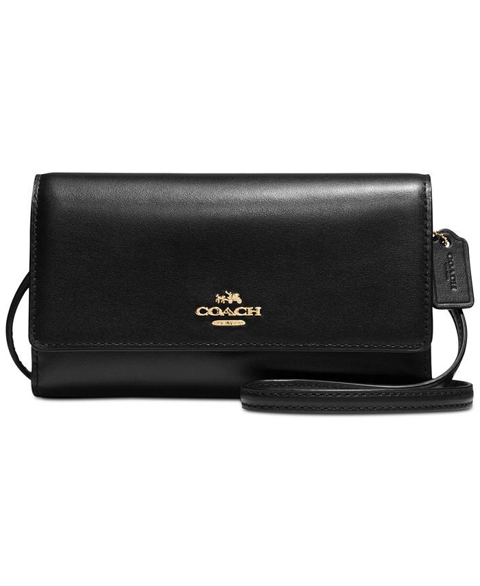 Coach phone crossbody discount in smooth leather