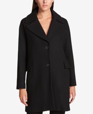 DKNY - Single-Breasted Wool-Blend Walker Coat
