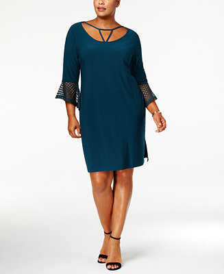 Love Scarlett Plus Size Cutout Bell-Sleeve Dress - Macy's