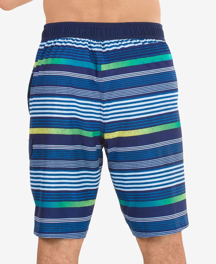 Speedo Men's Striped 10" Swim Trunks Macy's