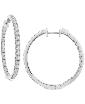 image of Diamond In and Out Hoop Earrings (7 ct. t.w.) in 14k White Gold