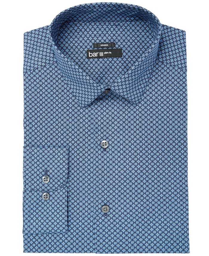 Bar III Men's Slim-Fit Stretch Easy-Care Print Dress Shirt, Created for ...