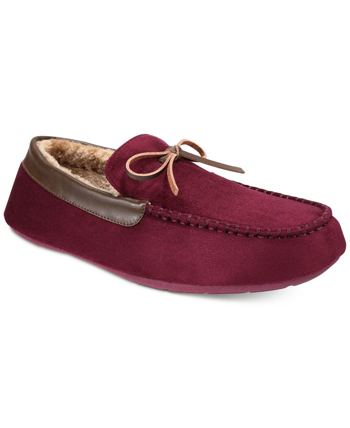 Club Room Men's Bomber Memory Foam Moccasin Slippers, Created for Macy