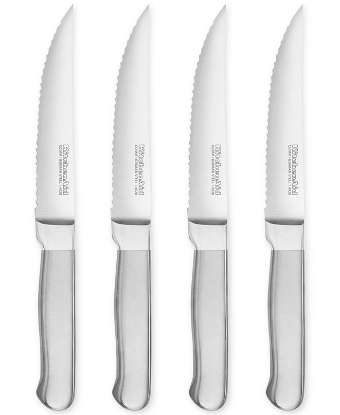 KitchenAid 4-Pc. 4.5" Stainless Steel Steak Knife Set & Reviews Kitchenaid Knife Set Stainless Steel