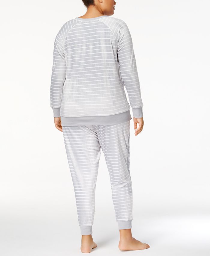 Jenni By Jennifer Moore Plus Size Printed Velour Pajama Set Created For Macys Macys