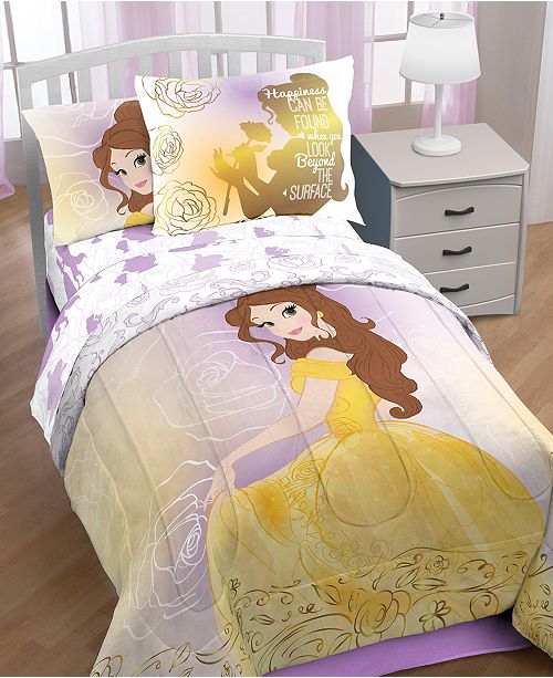 Disney Beauty The Beast Belle En Rose 7 Pc Full Comforter Set
