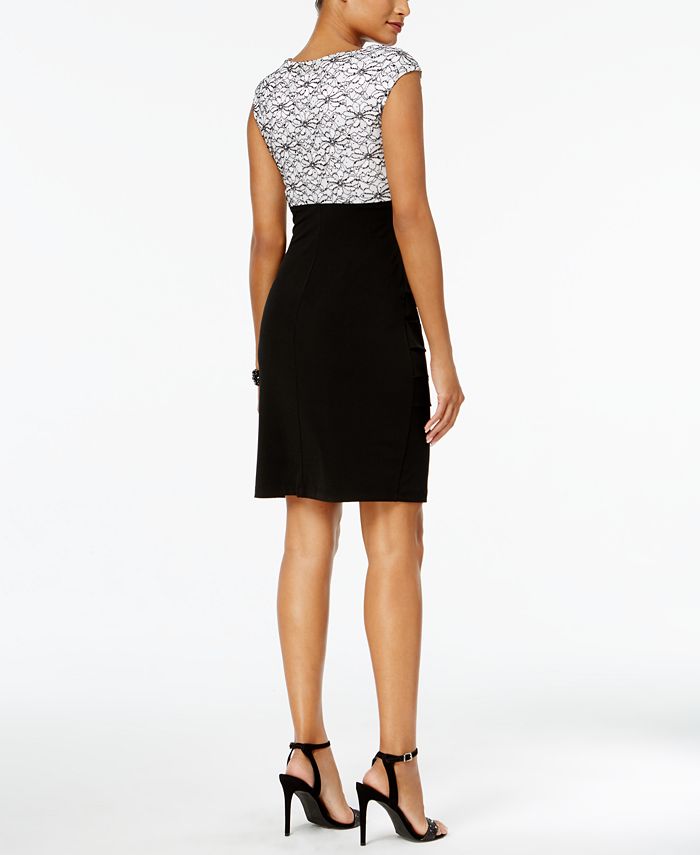 Connected Ruched Lace Sheath Dress - Macy's
