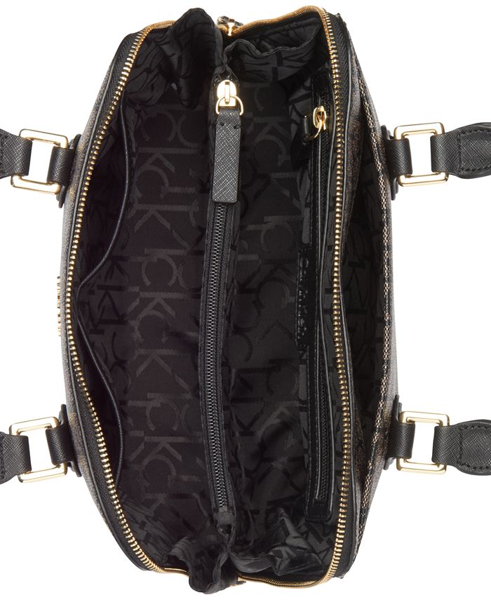 Calvin Klein Ellina Signature Satchel & Reviews - Handbags ...