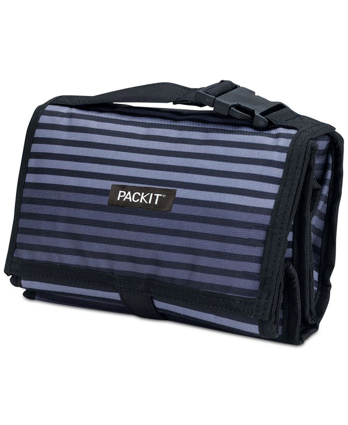  PackIt Freezable Lunch Bag, Gray Stripes, Built with