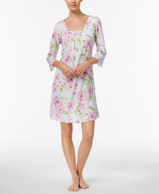 Miss Elaine - Rose-Print Knit Nightgown