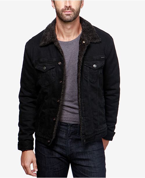 Lucky Brand Men's Lakewood Fleece-Lined Denim Jacket & Reviews - Coats ...