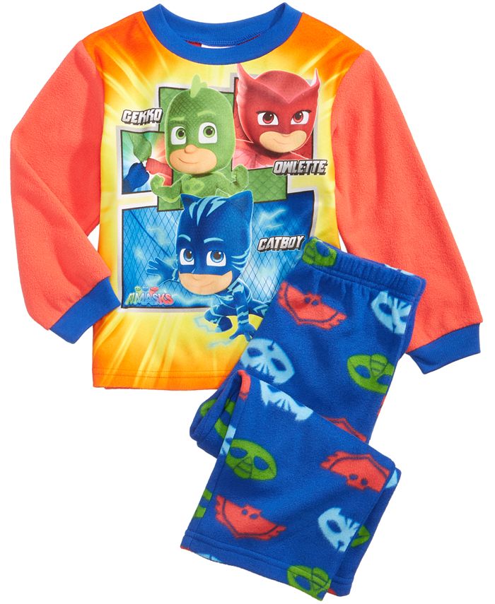PJ Masks Little Toddler Boys Catboy Owlette and Gekko Fleece Pajama Set 