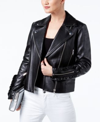 michael kors women's leather jackets on sale