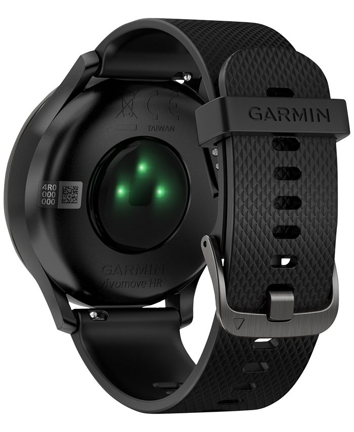 Garmin vívomove™ HR Black Silicone Strap Hybrid Smart Watch 43mm - Macy's
