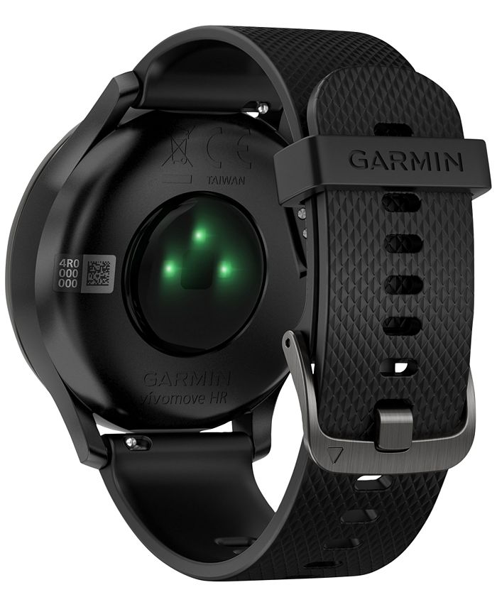 Garmin vÃvomove⢠HR Black Silicone Strap Hybrid Smart Watch 43mm & Reviews - Macy's