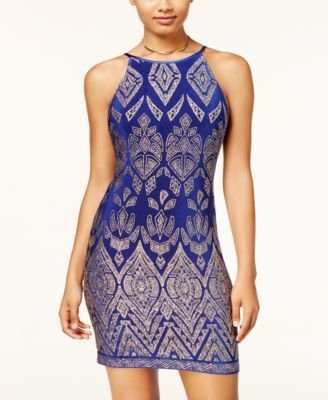 blue sparkly bodycon dress