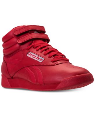 all red reebok high tops