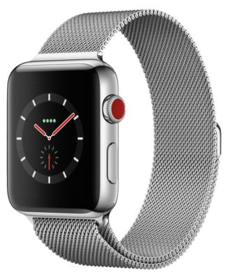 Apple Watch Series 3 GPS Cellular 42mm Stainless Steel Case with Milanese Loop Macy s