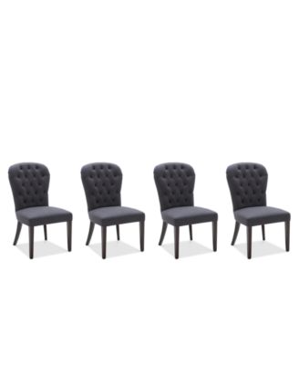 Furniture - Caspian Upholstered Round Back Dining Chairs, Set of 4, Created for Macy's