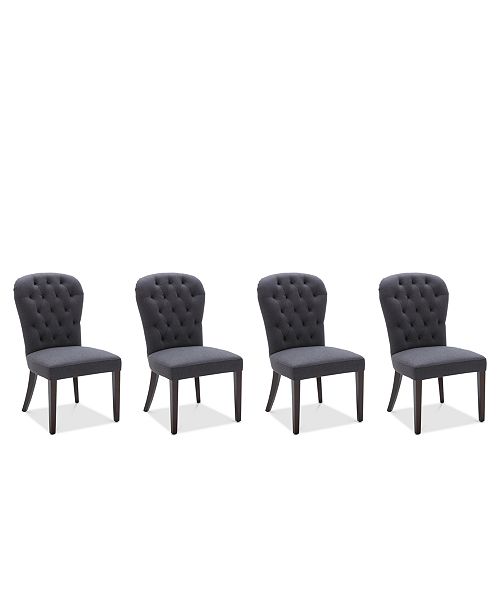 Caspian Upholstered Round Back Dining Chairs Set Of 4 Created For Macy S