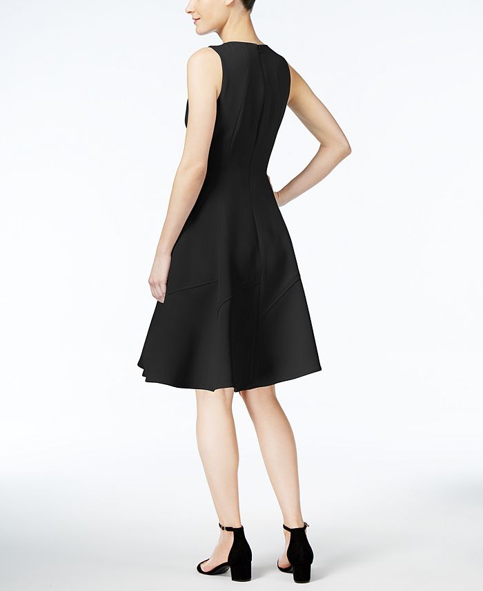 Anne Klein Seamed Crepe Fit & Flare Dress Macy's