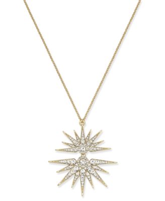 Joan Boyce - Gold-Tone Crystal Split-Starburst Pendant Necklace