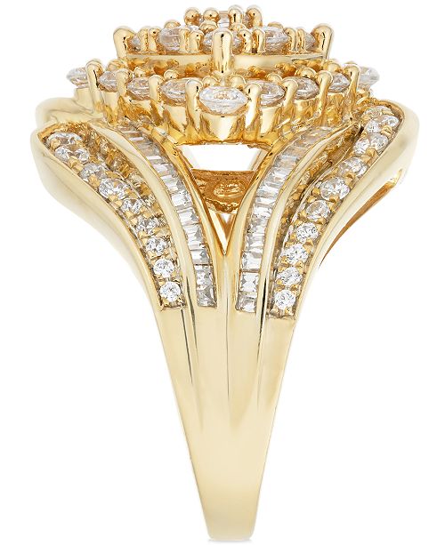 Macy's Diamond Cluster Statement Ring (2 ct. t.w.) in 14k Gold
