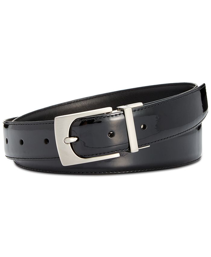 Calvin Klein Reversible Patent Leather Belt - Macy's
