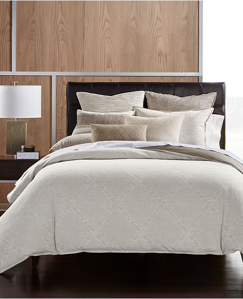 Hotel Collection Pebble Diamond Cotton Full Queen Duvet Cover