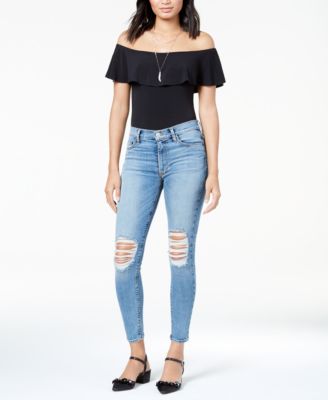 Hudson Jeans - Juniors' Cotton Ripped-Knee Skinny Ankle Jeans