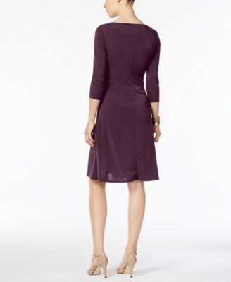 NY Collection B-Slim Three-Quarter-Sleeve Dress - Dresses - Women - Macy's