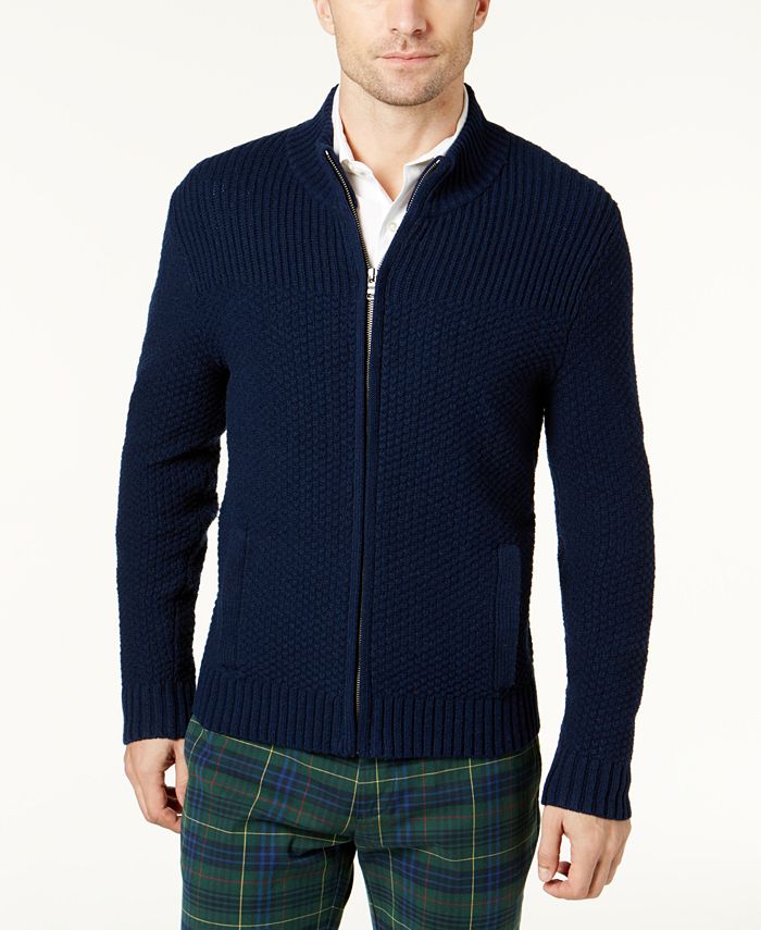 Brooks Brothers Men's Wool Full-Zip Cardigan - Macy's