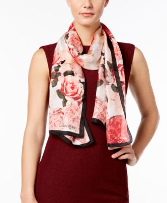 calvin klein floral scarf