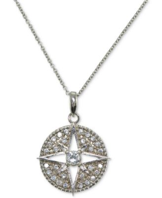 Giani Bernini - Cubic Zirconia Round Pendant Necklace in Sterling Silver