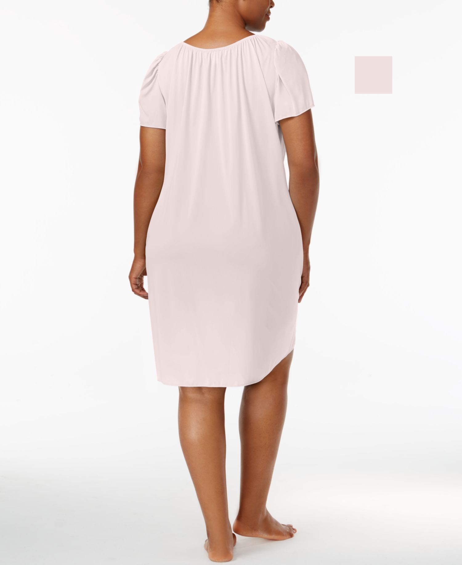 Plus Size Tricot Flutter Sleeve Short Gown