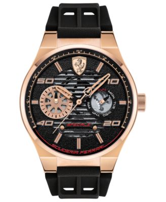 Ferrari LIMITED EDITION Men's Speciale Multi Black Silicone Strap Watch 44mm